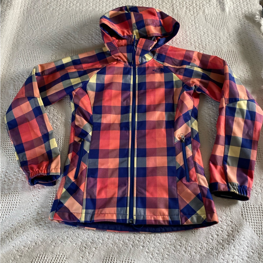 North Face Colorful Plaid Fleece Lined Jacket (XS)